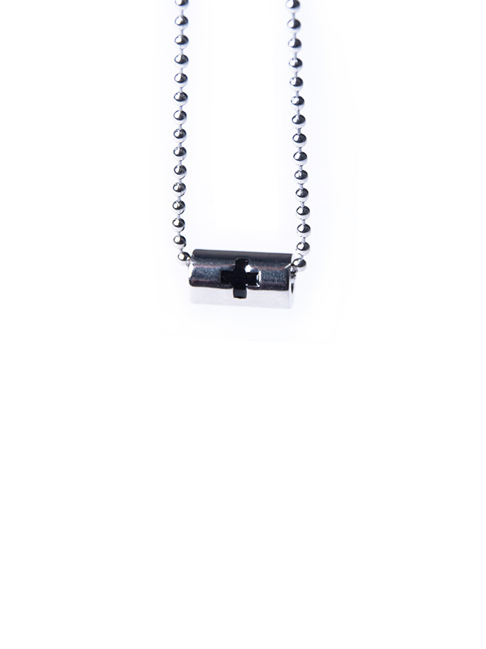 Cross Barrel Designer Necklace - Silver