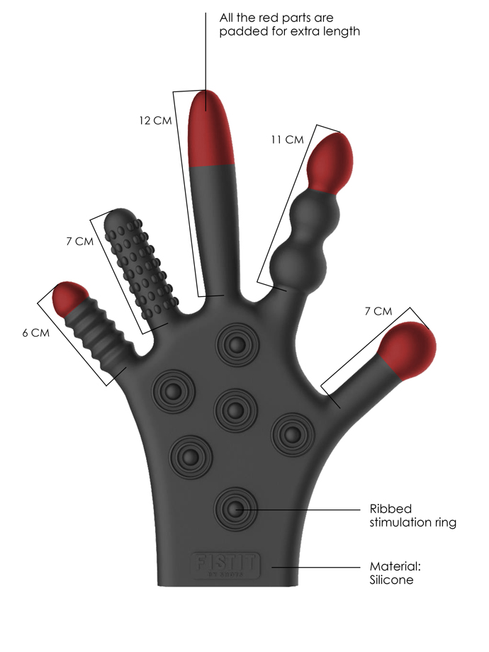 FistIt Silikon Stimulations Handschuh - Schwarz
