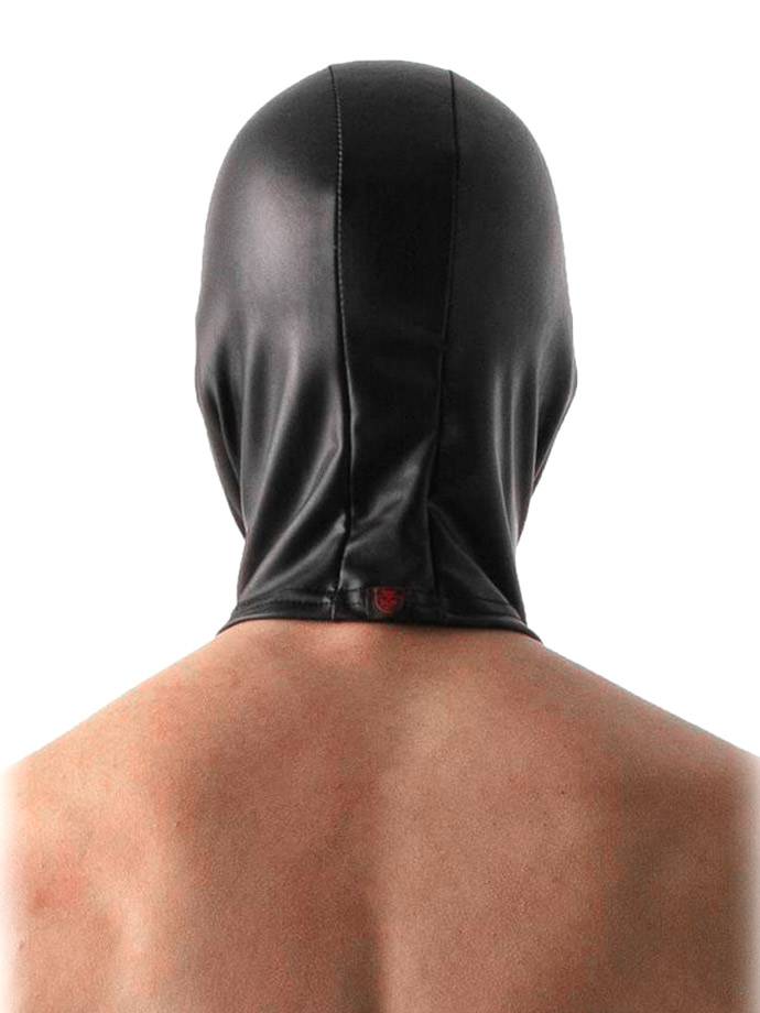 Leather Open Mouth Hood - Black