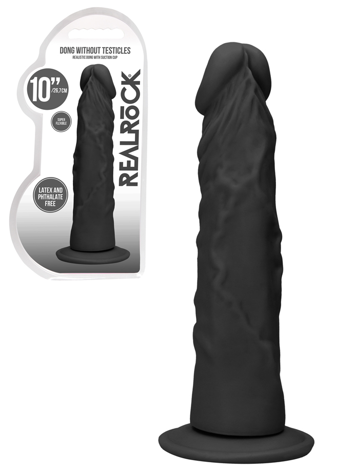 RealRock - Dildo 10 inch ohne Hoden - Schwarz