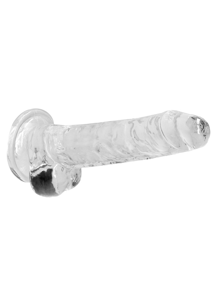 RealRock - Dildo 7 inch with Balls - Crystal Clear