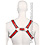 Scottish Zipper Design Leather Harness - Red/Black