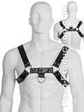 Echtledergeschirr BDSM Top Harness - Schwarz